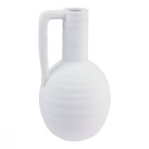 Artikel Deko Vase Weiß Blumenvase mit Henkel Keramik H26cm