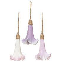 Artikel Dekoanhänger Hänger Glockenblume Lila Weiß Ø3,5cm H8cm 6St