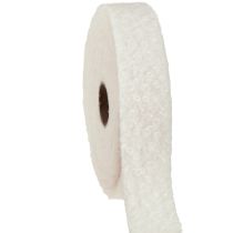 Artikel Dekoband Creme Breites Band Wolloptik Stoffband 40mm 8m – Ideal für Floristen