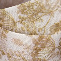 Artikel Geschenkband Polyester 40mm 20m Creme Gold Pflanzenmotive für Dekorationen