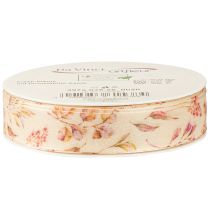 Artikel Dekoband Herbst Stoffband Beige Altrosa 25mm 20m Floristikband
