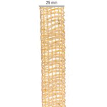 Artikel Dekoband Jute Gelb, Natur 25mm Rustikale Deko Juteband 10m