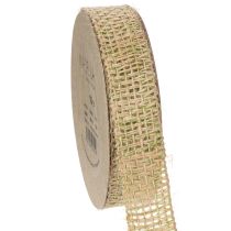 Artikel Dekoband Jute Grün, Natur 25mm Juteband zum Dekorieren 10m