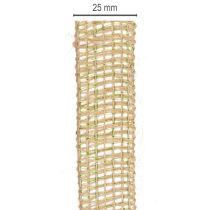 Artikel Dekoband Jute Grün, Natur 25mm Juteband zum Dekorieren 10m