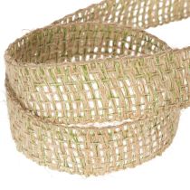 Artikel Dekoband Jute Grün, Natur 25mm Juteband zum Dekorieren 10m