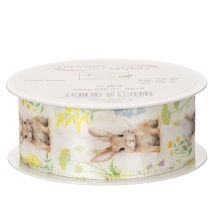 Artikel Geschenkband 15m mit Ostermotiv Häschen aus Polyester in Frühlingsfarben