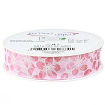 Artikel Dekoband Blumen Rosa Geschenkband Frühling 25mm 20m Dekoration