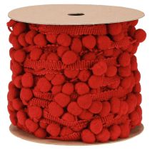 Artikel Dekoband mit Pompoms Rot 20mm 15m - Kreatives Pom-Pom Band für Floristen