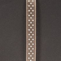 Artikel Geschenkband Braun mit weißen Punkten 1cm x 20m für kreative Dekoration und stilvolle Verpackungen