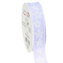 Artikel Dekoband Flieder mit Sternen 25mm x 18m für Weihnachten, Floristik & Geschenke