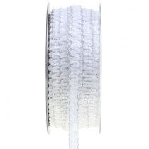 Dekoband Samtoptik Weiß10mm 20m