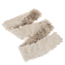 Artikel Fellband Kunstfell 10x140cm Beige-Braun 3er-Set