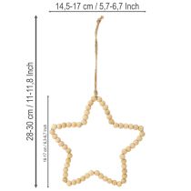 Artikel Dekohänger Weihnachten Holzperlen Herz Stern Baum H16cm 3 St