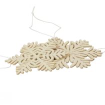 Dekohänger Holz Schneeflocken Deko Weiß Glitter Ø10cm 12St