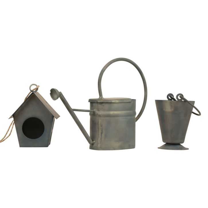 Artikel Dekohänger Metall Deko Garten Grau Vintage 5–15cm 3er-Set