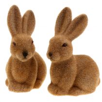 Artikel Dekohase beflockt Braun Osterhasen Deko 15cm 4 St