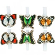Dekoklammer Schmetterling, Geschenkdeko, Frühling, Schmetterlinge aus Holz 6St