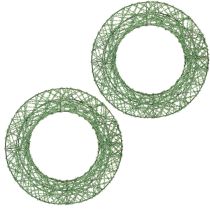 Artikel Grüner Drahtgeflechtdeko-Kranz 19 cm, 2 Stück, Metall, Innenbereich