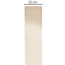 Artikel Dekoband Satin Beige Taftband 25mm x 50m
