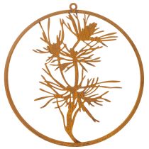 Artikel Dekoring Metallring Edelrost Wanddeko Kiefernzweig Ø38cm