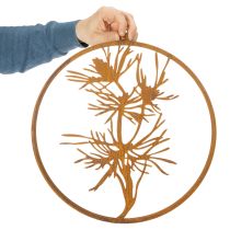 Artikel Dekoring Metallring Edelrost Wanddeko Kiefernzweig Ø38cm