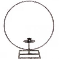 Artikel Dekoring Metall Stabkerzenhalter Silbern Shabby Chic Ø32cm
