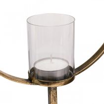 Artikel Dekoring Windlicht Metall Kerzenhalter Golden Glas Ø28cm