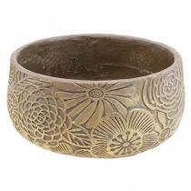 Artikel Dekoschale Keramik Gold Blüten Braun Ø23,5cm H11,5cm