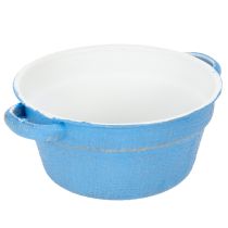 Artikel Dekoschale Übertopf Blau Metall Deko Shabby Ø17cm H8,5cm