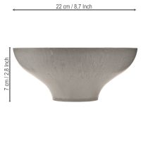 Artikel Dekoschale mit Fuß grau Ø19cm H8cm - Vielseitige Pflanzschale