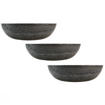Artikel Runde Dekoschale in Grau für Floristik & Deko, 3er-Set, Ø37cm H10,5cm