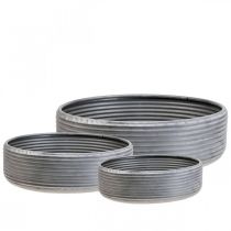 Artikel Dekoschale groß Metallschale Schale Grau 30/38/46cm Set 3St