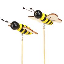 Artikel Deko-Bienenstecker Holz Bienen Schwarz-Gelb 6cm 8er Set