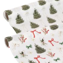 Artikel Dekostoff Meterware Weihnachten 35x120cm Motive Tannenbäume Schleifen 2 Rollen