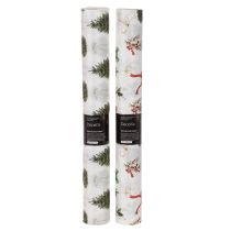 Artikel Dekostoff Meterware Weihnachten 35x120cm Motive Tannenbäume Schleifen 2 Rollen