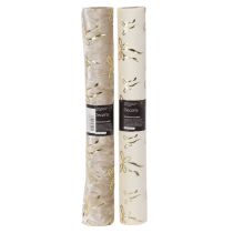 Artikel Tischband Dekostoff Beige Creme mit goldenen Schleifen 120x35cm