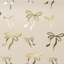 Artikel Tischband Dekostoff Beige Creme mit goldenen Schleifen 120x35cm