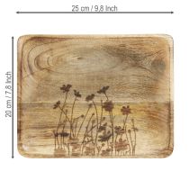Artikel Deko-Tablett Mangoholz Blumenmuster Akzente Dekoration 25x20cm