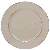 Artikel Dekoteller Kunststoff Deko Plastikteller Grau Braun Ø33cm robuste Dekorplatte