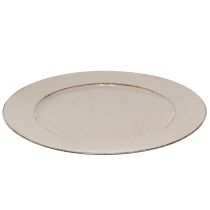 Artikel Dekoteller Kunststoff Deko Plastikteller Grau Braun Ø33cm robuste Dekorplatte