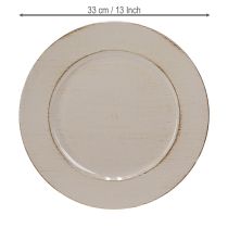 Artikel Dekoteller Kunststoff Deko Plastikteller Grau Braun Ø33cm robuste Dekorplatte