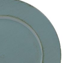Artikel Dekoteller Kunststoff Petrol Braun Ø33cm - Elegante Tischdeko für Floristen