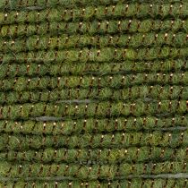 Artikel Wollkordel Grün mit Goldfaden 5m x 5mm und Draht für Dekoration und Basteln