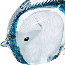 Doktor-Fisch Figur aus Glas mit Glitzer 14cm