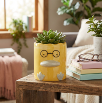 Artikel Keramikvase im lustigen Enten-Design gelb 13cm 2er-Set