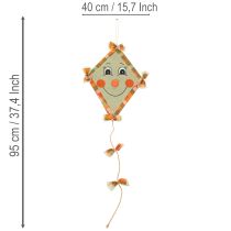 Artikel Deko-Drachen aus Papier mit Gesicht und Aufhänger, 40 cm, 2er-Set, bunt