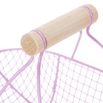 Artikel Drahtkorb mit Holzgriff 17cm für Dekoration und Aufbewahrung, 6 Stück