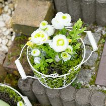 Artikel Dekorativer Drahtkorb weiß 30cm mit Griffen – Charmante Deko für Blumen, Kerzen und Gartenideen
