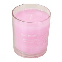 Duftkerze im Glas Duft Kirschblüte Kerze Rosa H8cm