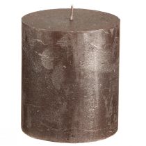Artikel Durchgefärbte Stumpenkerzen Braun Kupfer Metallic 70×80mm 4er Set